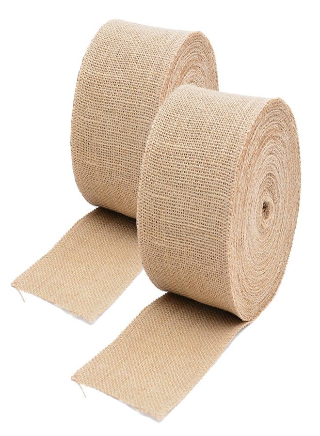 Lakeer Jute Burlap Ribbon | 2" X 2 Metre (Pack Of 2) | Craft Lace | For Diy Project, Gift Wrapping, Event & Wedding Decorations, Etc, Brown - Image 1